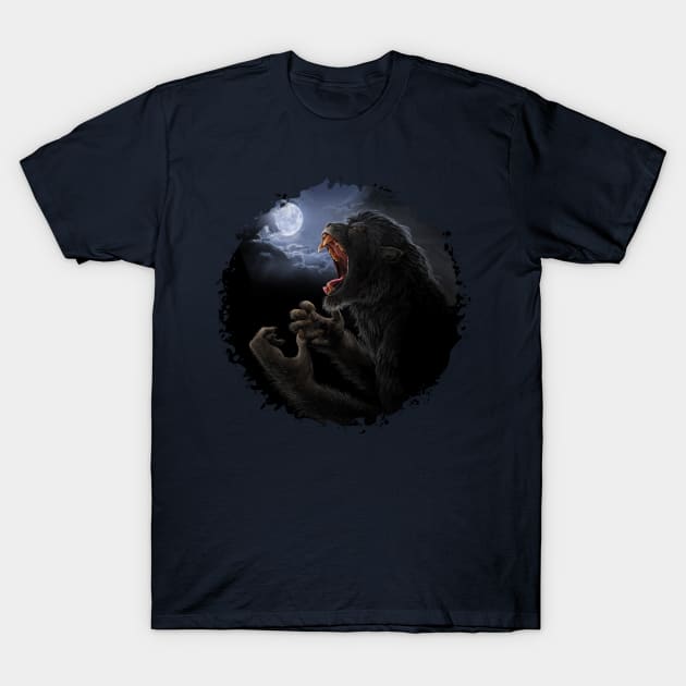 Howling Mad Werewolf T-Shirt by Viergacht